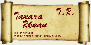 Tamara Rkman vizit kartica